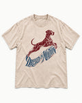 Great Dane Dressed in Motion Washed Tee in Apricot, flat lay product photo