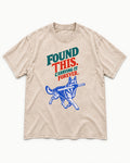 German Shepherd Dog Carrying It Forever Washed Tee in Apricot, flat lay product photo