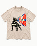 Pitbull For the Voiceless Washed Tee in Apricot, flat lay product photo