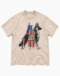 Loyal to the Truth German Shepherd Dog Washed Tee in Apricot, flat lay product photo
