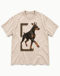 Leave It Open Doberman Washed Tee in Apricot, flat lay product photo