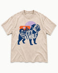 Pug's Big City Ramble Washed Tee in Apricot, flat lay product photo