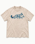 German Shepherd Dog The Track Follows You Washed Tee in Apricot, flat lay product photo