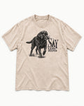 Say Less Deeper Labrador Retriever Washed Tee in Apricot, flat lay product photo