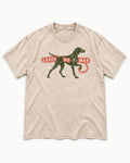 Leave No Map German Shorthaired Pointer Washed Tee in Apricot, flat lay product photo