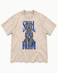 Still in Form Great Dane Washed Tee in Apricot, flat lay product photo