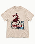 Class Dismissed Itself Yorkshire Terrier Washed Tee in Apricot, flat lay product photo