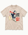 Husky Good Terms Great Shoes Washed Tee in Apricot, flat lay product photo