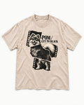 Pomeranian Cut to Black Washed Tee in Apricot, flat lay product photo