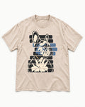 Frenchie Quiet Confidence Washed Tee in Apricot, flat lay product photo