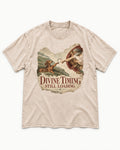 Dachshund's Divine Timing Washed Tee in Apricot, flat lay product photo
