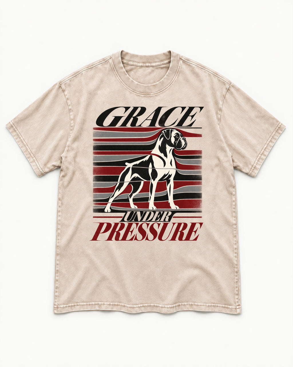 Boxer Grace Under Pressure Washed Tee in Apricot, flat lay product photo