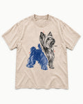 Yorkshire Terrier I Won't Tear Here Washed Tee in Apricot, flat lay product photo