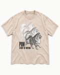 Pomeranian Study of Motion Washed Tee in Apricot, flat lay product photo