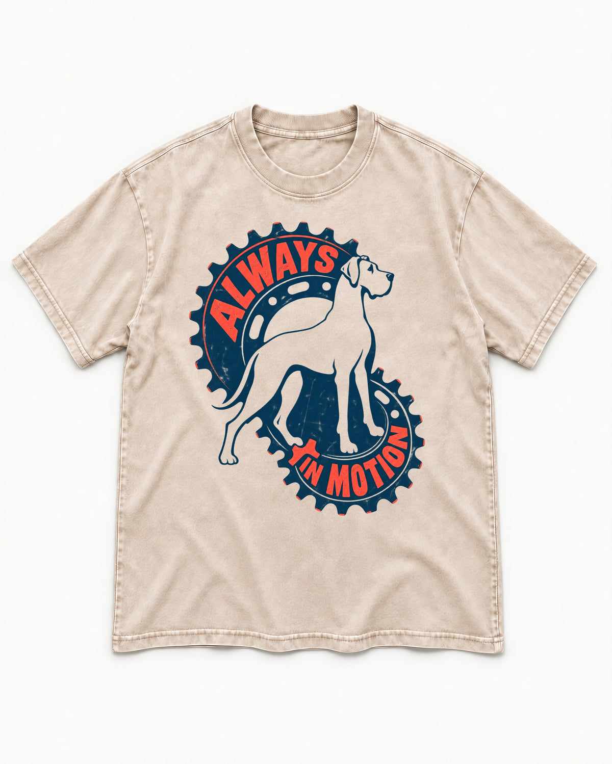 Great Dane Always in Motion Washed Tee in Apricot, flat lay product photo