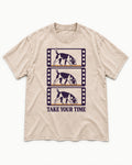 Beagle Take Your Time Washed Tee in Apricot, flat lay product photo