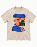 English Bulldog Unbreakable Washed Tee in Apricot, flat lay product photo