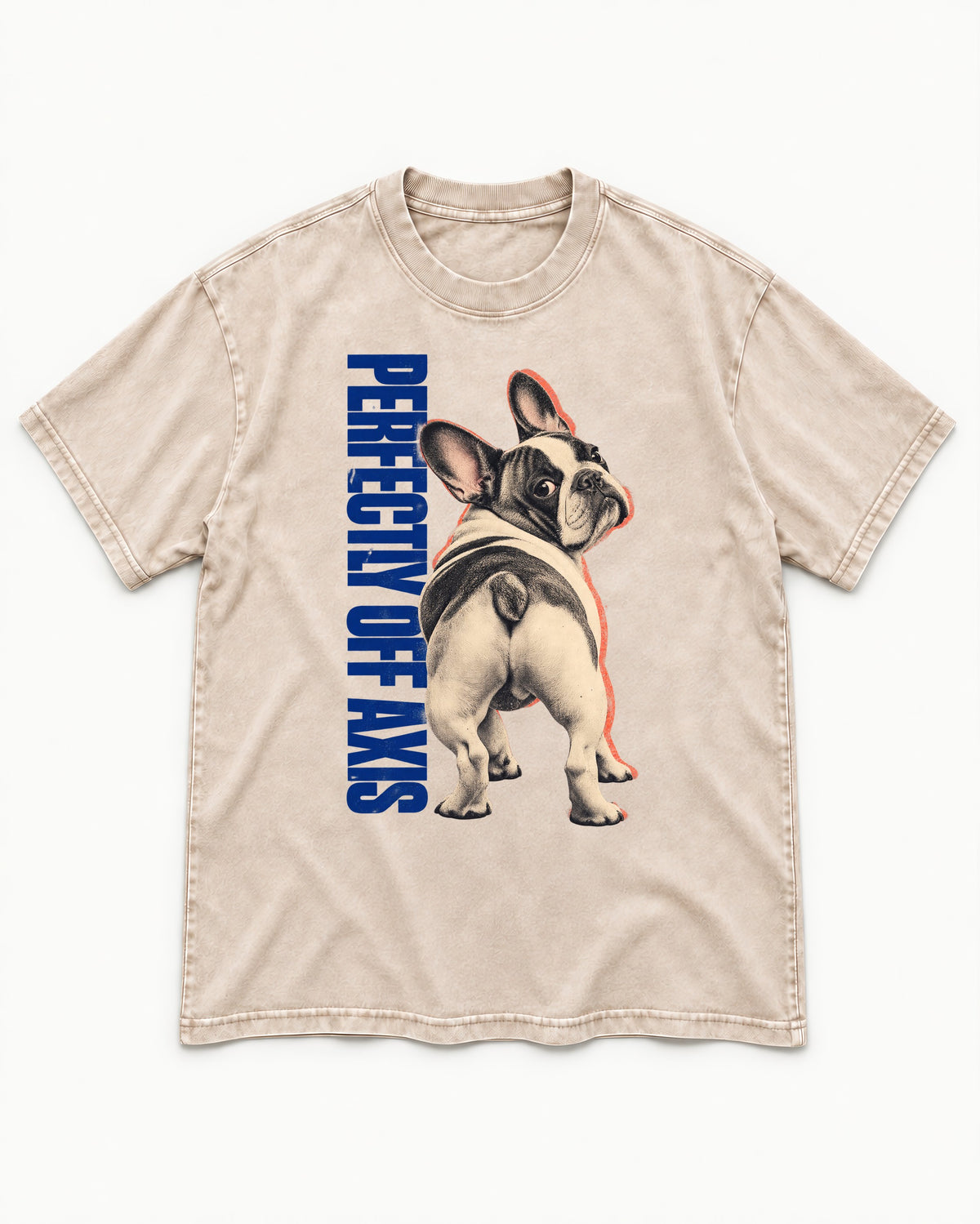 Perfectly Off Axis Frenchie Washed Tee in Apricot, flat lay product photo