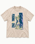 Yorkshire Terrier Personal Space by Appointment Washed Tee in Apricot, flat lay product photo