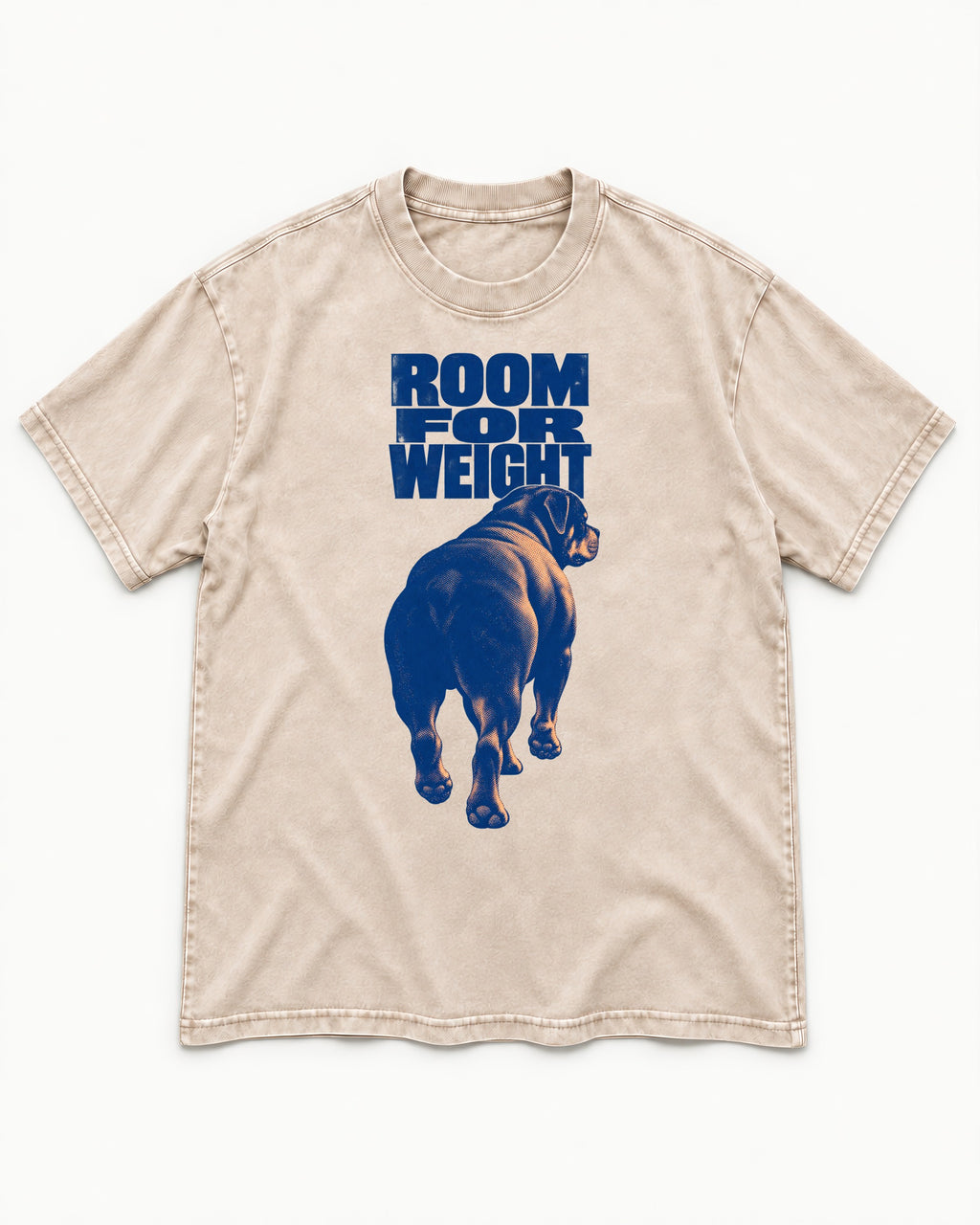 Room for Weight Rottweiler Washed Tee in Apricot, flat lay product photo