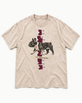 File Under Frenchie Desire Washed Tee in Apricot, flat lay product photo