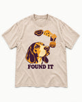 Beagle Found It Washed Tee in Apricot, flat lay product photo