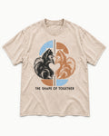 Pomeranian The Shape of Together Washed Tee in Apricot, flat lay product photo