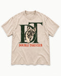 Frenchie Double Take Club Washed Tee in Apricot, flat lay product photo