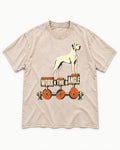 Great Dane Work the Angle Washed Tee in Apricot, flat lay product photo