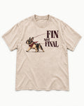 Frenchie Fin Not Final Washed Tee in Apricot, flat lay product photo