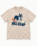Boston Terrier Full Stop Washed Tee in Apricot, flat lay product photo