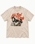 Frenchie No Bad Days Washed Tee in Apricot, flat lay product photo
