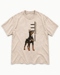 Doberman Ascend in Silence Washed Tee in Apricot, flat lay product photo