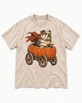 English Bulldog Midnight Magic Washed Tee in Apricot, flat lay product photo