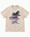 Pomeranian Afterimage Washed Tee in Apricot, flat lay product photo