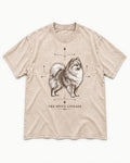 Pomeranian Spitz Lineage Washed Tee in Apricot, flat lay product photo
