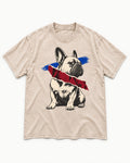 Frenchie Punk Washed Tee in Apricot, flat lay product photo