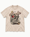 Frenchie Better Days Washed Tee in Apricot, flat lay product photo