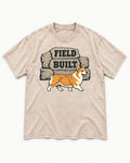 Field Built Corgi Washed Tee in Apricot, flat lay product photo