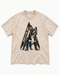 Frenchie Open at the Top Washed Tee in Apricot, flat lay product photo