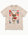 Chihuahua Big Ideas Washed Tee in Apricot, flat lay product photo