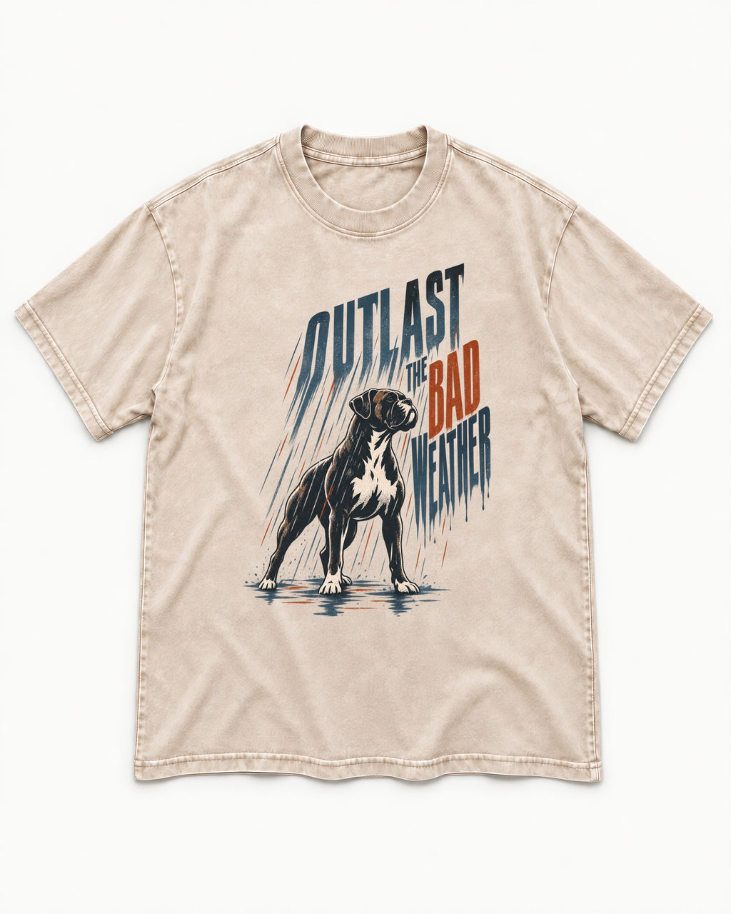 Boxer Outlast the Bad Weather Washed Tee in Apricot, flat lay product photo