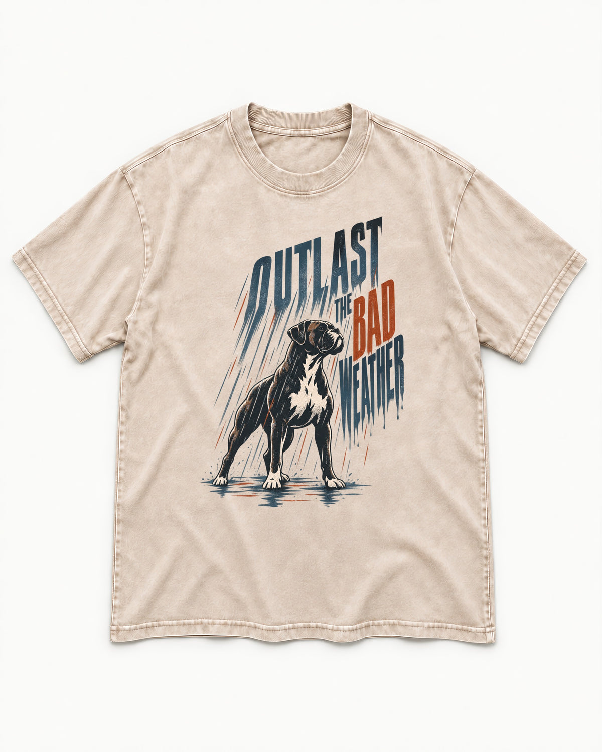 Boxer Outlast the Bad Weather Washed Tee in Apricot, flat lay product photo