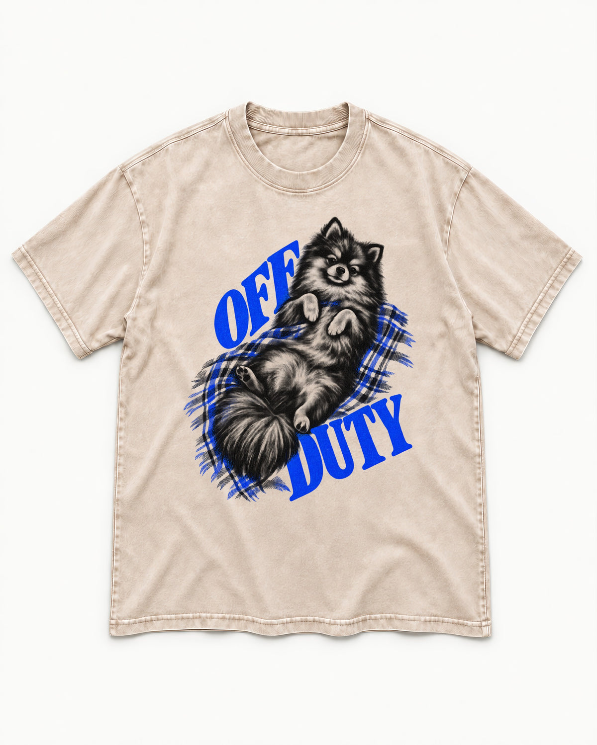 Off Duty Pomeranian Washed Tee in Apricot, flat lay product photo