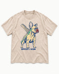 Offcut Frenchie Icon Washed Tee in Apricot, flat lay product photo