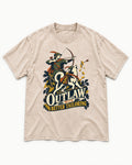 Husky Outlaw with Better Tailoring Washed Tee in Apricot, flat lay product photo