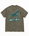 German Shorthaired Pointer Move Then Notice Brushstroke Graphic Washed Tee in Army Green, flat lay product photo