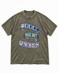 Pomeranian Phase Shift Filmstrip Graphic Washed Tee in Army Green, flat lay product photo