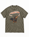 Dachshund ng After Today Set Ribbon Graphic Washed Tee in Army Green, flat lay product photo