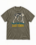 Great Dane Easy Tempo Elastic Band Legs Graphic Washed Tee in Army Green, flat lay product photo